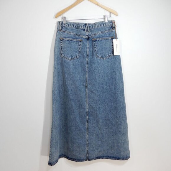 SLVRLAKE Dallas Denim Maxi SKIRT Size 31 Blue Hard Times Front Slit NEW $299 - Picture 10 of 13